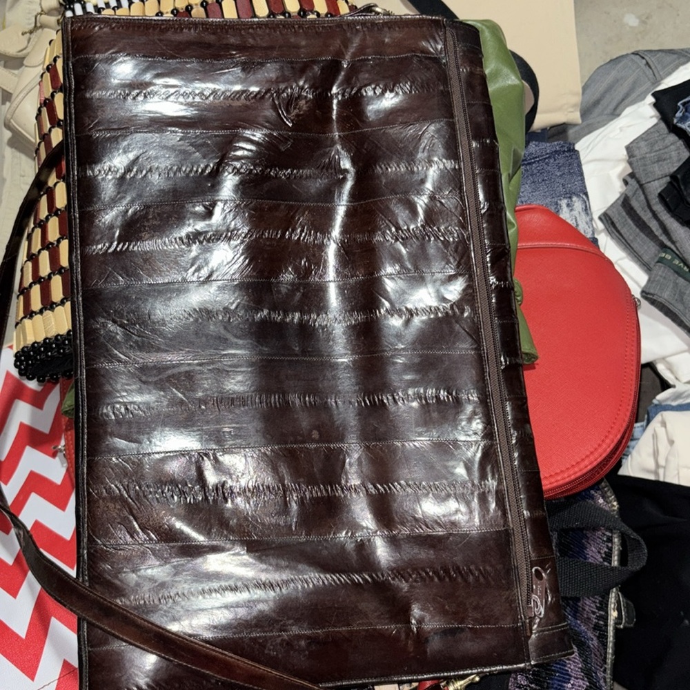 Vintage Brown Patten Leather Messenger/Work Bag - Picture 3 of 5